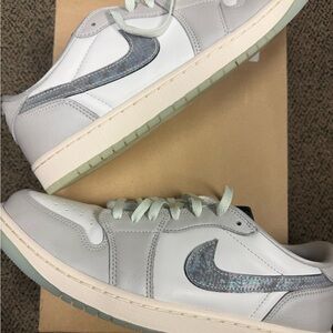 Jordan 1 Retro Low OG Year of the Snake White and Gray Sneakers